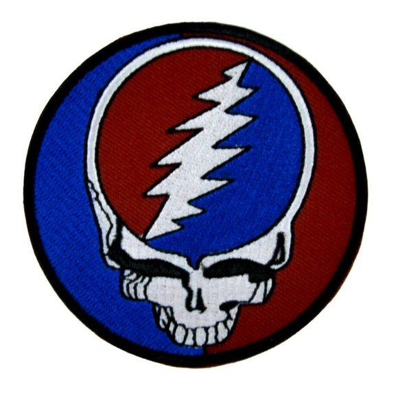 3" Grateful Dead Patch Embroidered Iron On Sew Applique Rock N Roll Skull Metal - Picture 1 of 1